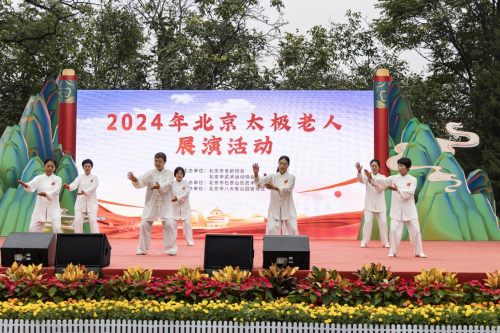 九游体育网站：2024年北京太极老人展演活动团队展演在八大处公园顺利举行(图9)