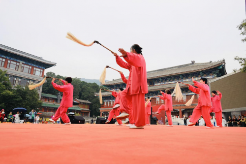九游体育网站：2024年北京太极老人展演活动团队展演在八大处公园顺利举行(图11)